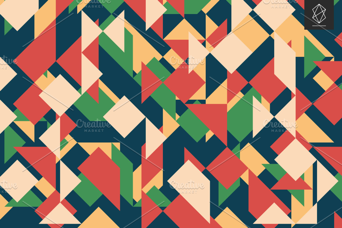 Geometric retro backgrounds, a Pattern Graphic by Yury Velikanov (Photo 6 of 11)