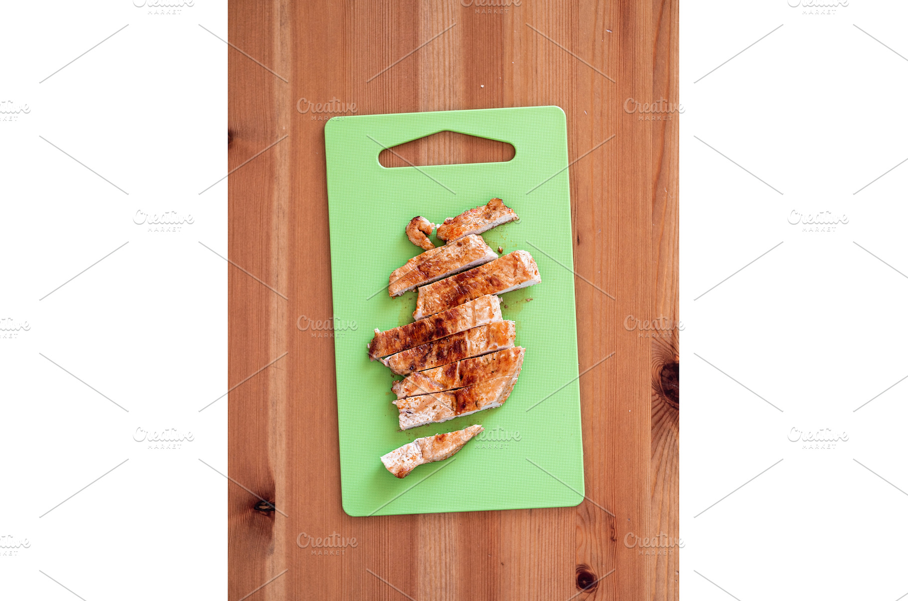 grilled turkey meat steak sliced on, a Food & Drink Photo by Fascinadora