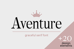Aventure| graceful serif font, a Serif Font by wowomnom
