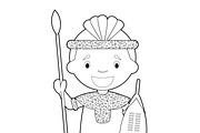 125x Kids of the World for Coloring, an Education Illustration by asantosg (Thumbnail 20 of 23)