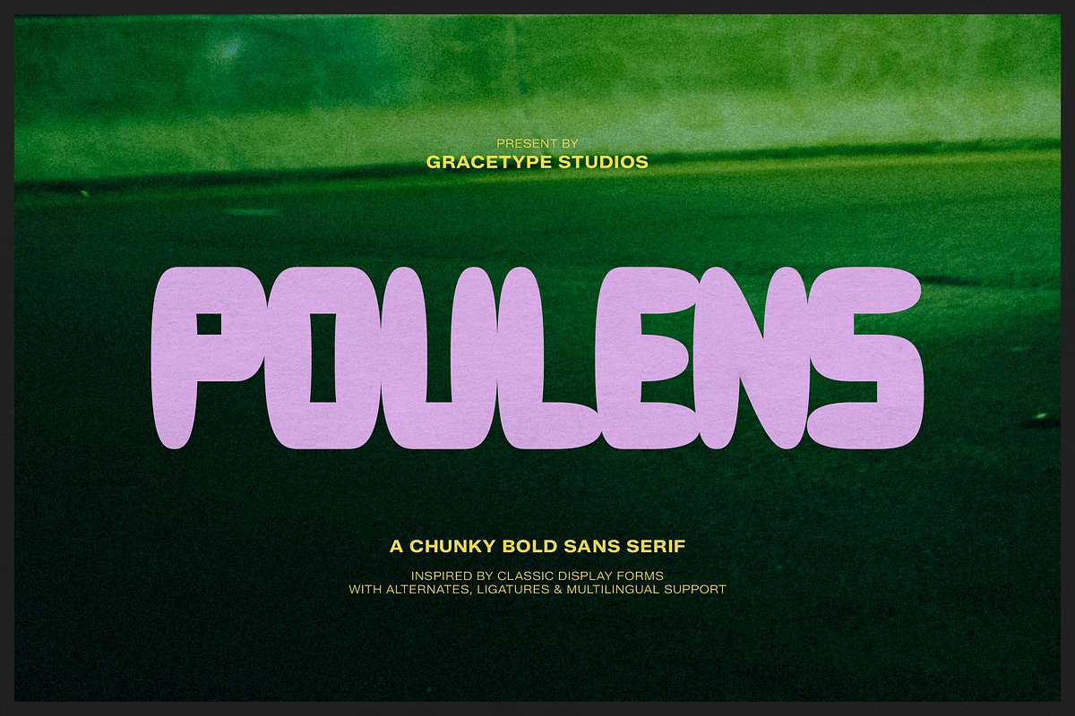 Poulens | Chunky Bold Sans Serif, a Sans Serif Font by gracetype_studio (Photo 1 of 12)