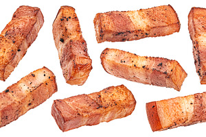 Fried Italian pancetta bacon