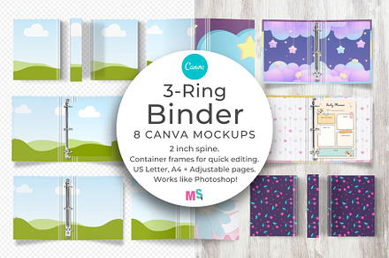 3 Ring Binder Canva Mockup