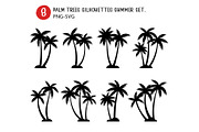 Palm trees silhouettes summer set., a Seasonal Illustration by kaisorn (Thumbnail 1 of 3)