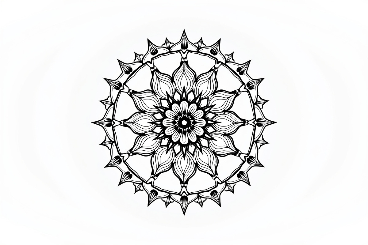 Relaxing Mandala Coloring Pages, an Illustration by jahid234 (Photo 7 of 11)
