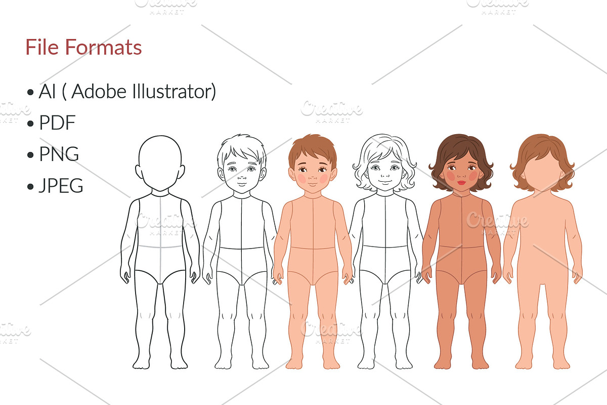 Toddler Fashion Croquis Bundle, a Person Illustration by Shorena Fashion Draws (Photo 7 of 13)