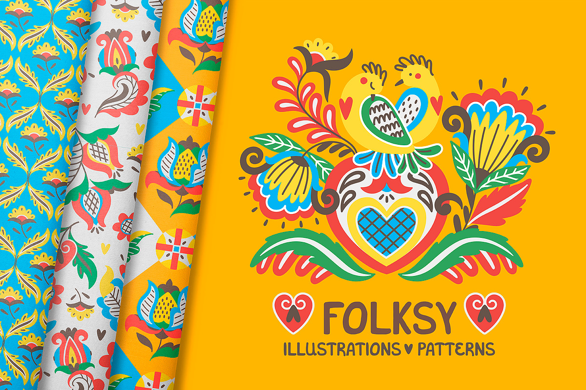 FOLKSY | graphics set, an Illustration by Nastya Tkachova (Photo 1 of 8)