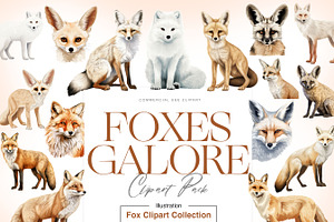 Fox Illustration Clipart, Arctic Fox, an Animal Illustration by BrushstrokeArtGB
