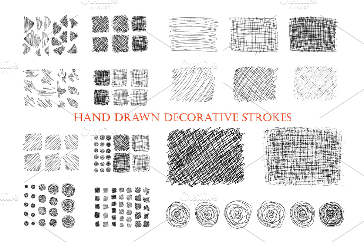 Hand drawn ink decorative strokes., a Decorative Illustration by Milla Mi
