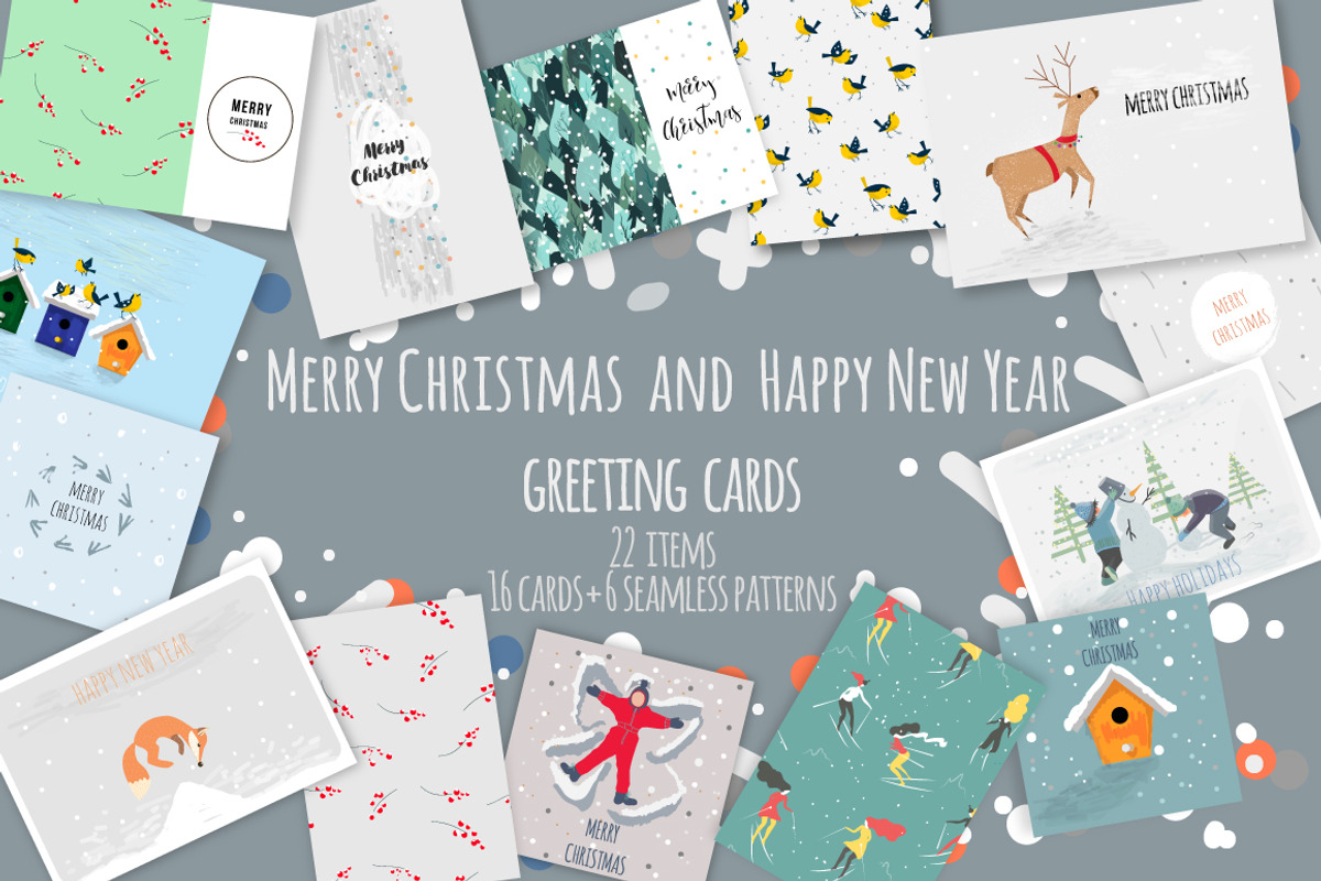 Christmas cards | vector & raster, a Card Template by Artem Vorotnikov (Photo 1 of 9)