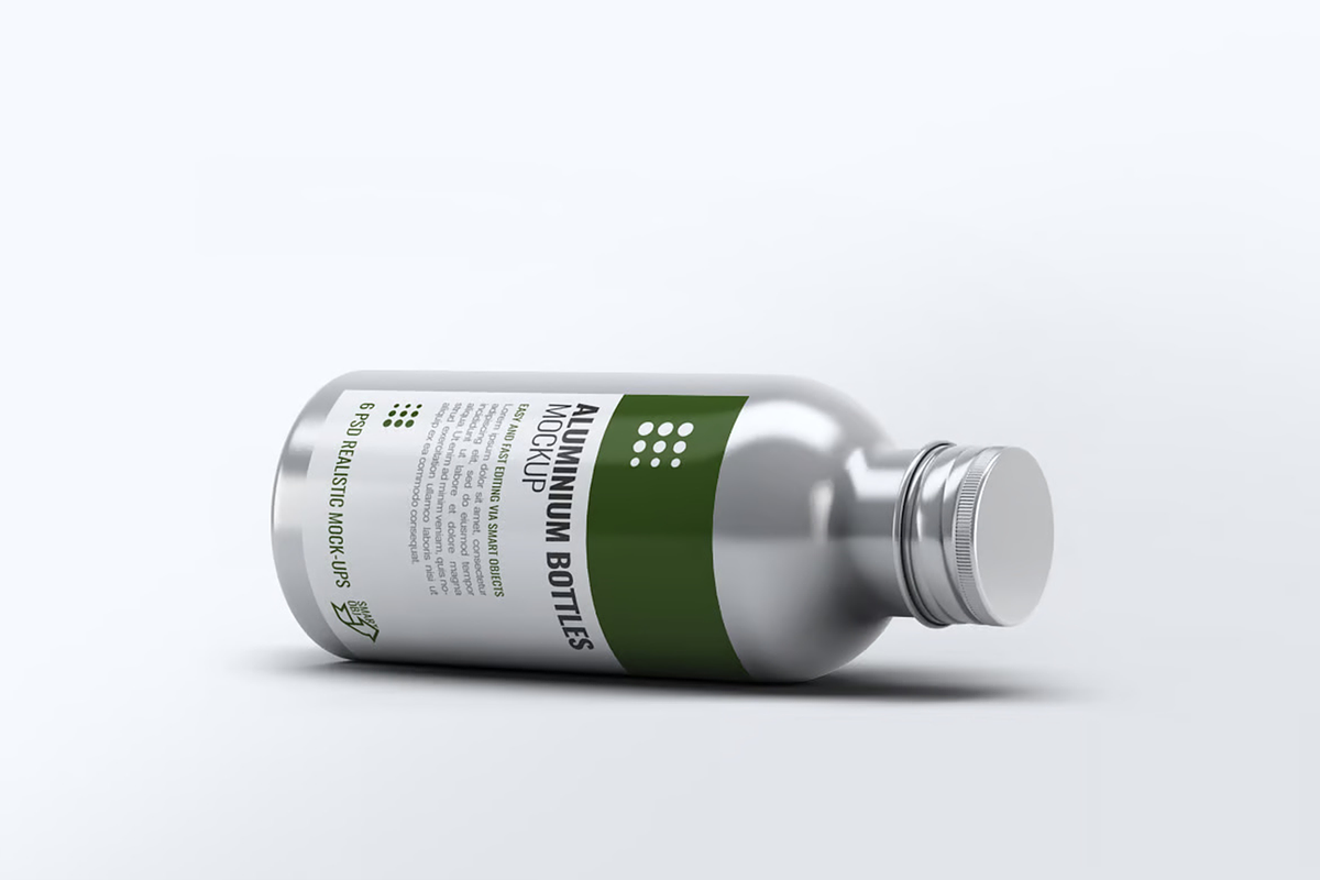 Aluminium Bottles 6 Mockup, an Advertising Mockup by Hubzway (Photo 3 of 7)