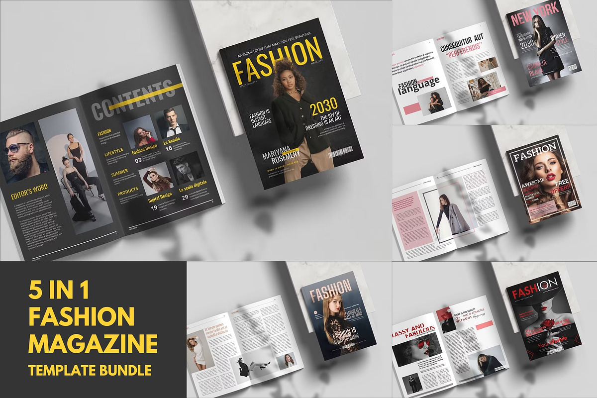 5 In 1 Fashion Magazine Canva Bundle