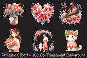 Cute Coral Mother's Day Clipart, a Seasonal Illustration by RobertsArt (Thumbnail 4 of 7)