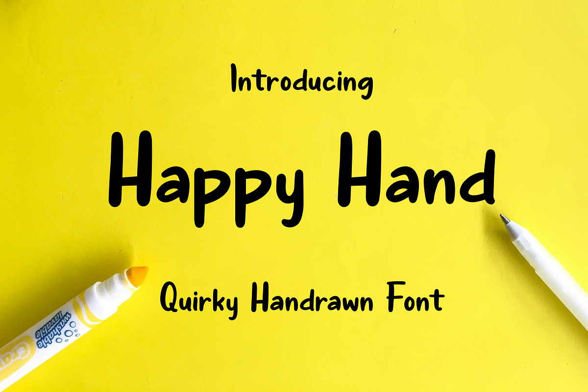 Happy Hand - Quirky Handdrawn Font, a Font by Soey Studio (Photo 1 of 8)