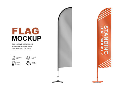 Feather Flag Mockup, a Product Mockup by GraphicsPixel