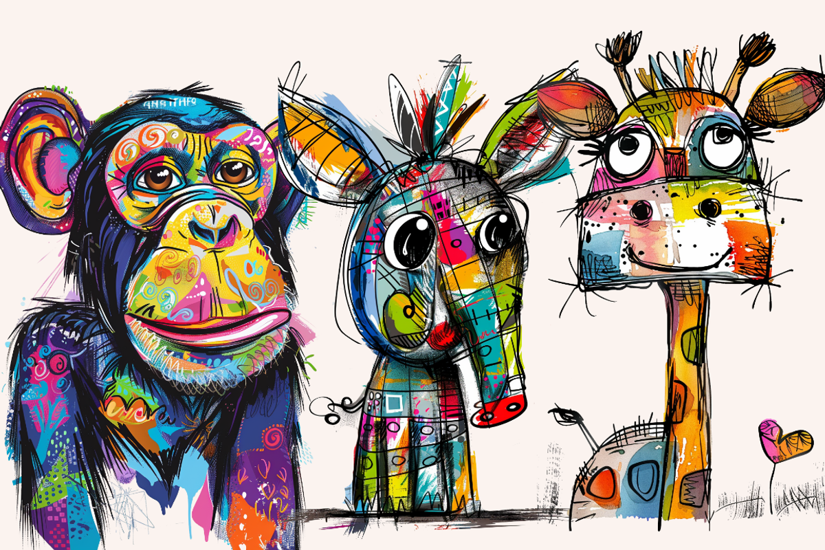 Doodle Cartoon African Animals, an Animal Illustration by PrintHaven Designs (Photo 3 of 10)