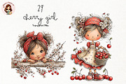 Cherry Girl PNG Clipart Watercolor, a Person Illustration by Nicolle's Colorful Art (Thumbnail 1 of 3)