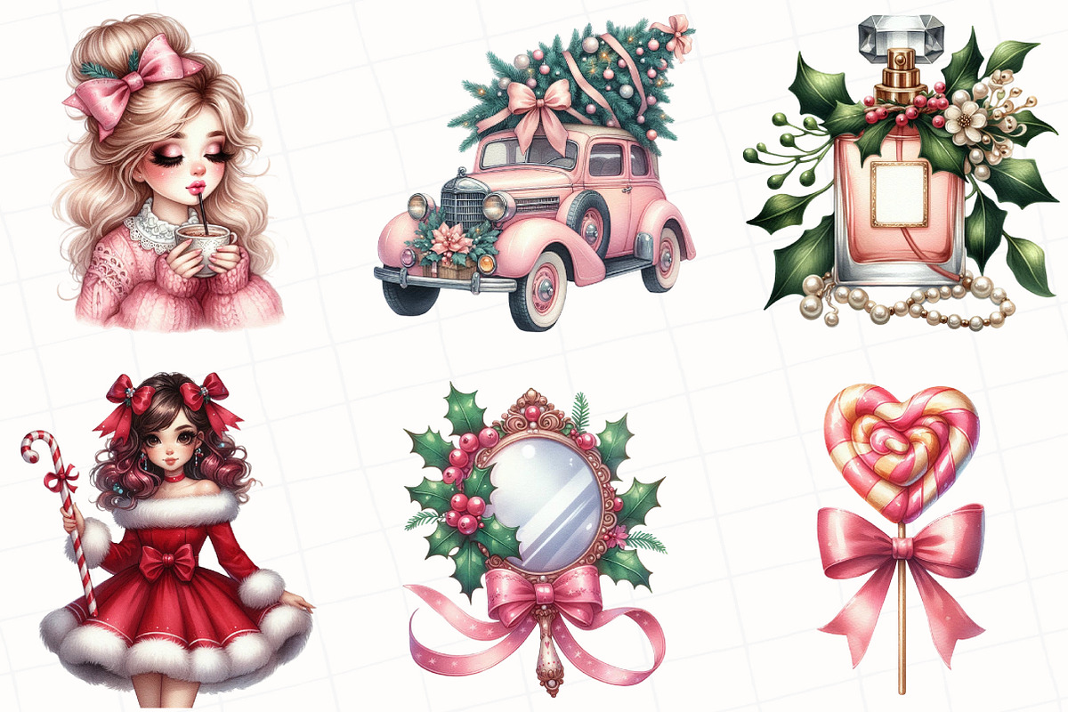 Coquette Christmas Clipart, an Illustration by OK Design (Photo 3 of 5)