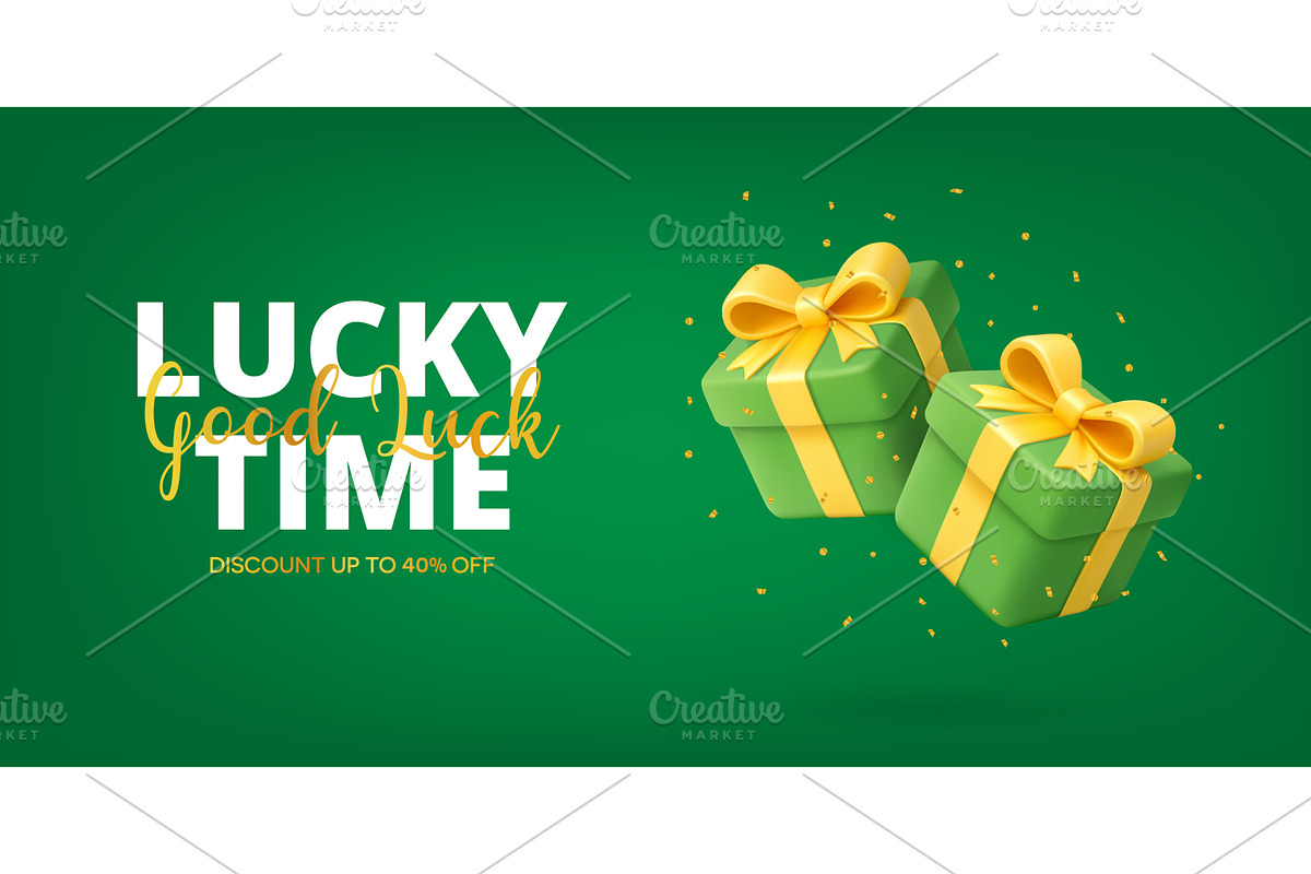 St. Patricks Day sale banner with, an Illustration by GraphiShop