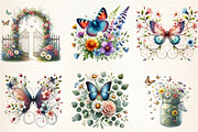 Butterfly Flowers Sublimation Clipar, an Illustration by DreamArtGraphic (Thumbnail 4 of 5)