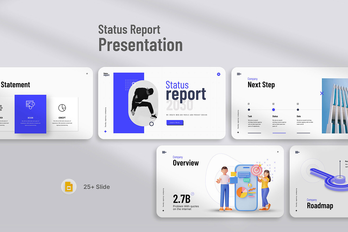 Project Status Report Presentation, a Presentation Template by KreateTribe (Photo 3 of 6)
