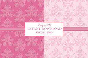 Pink Damask Pattern Bundle