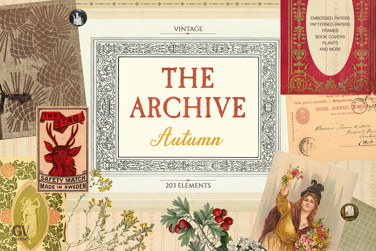 The Archive, Autumn | Vintage Kit, a Texture Graphic by GVGraphics (Photo 1 of 16)
