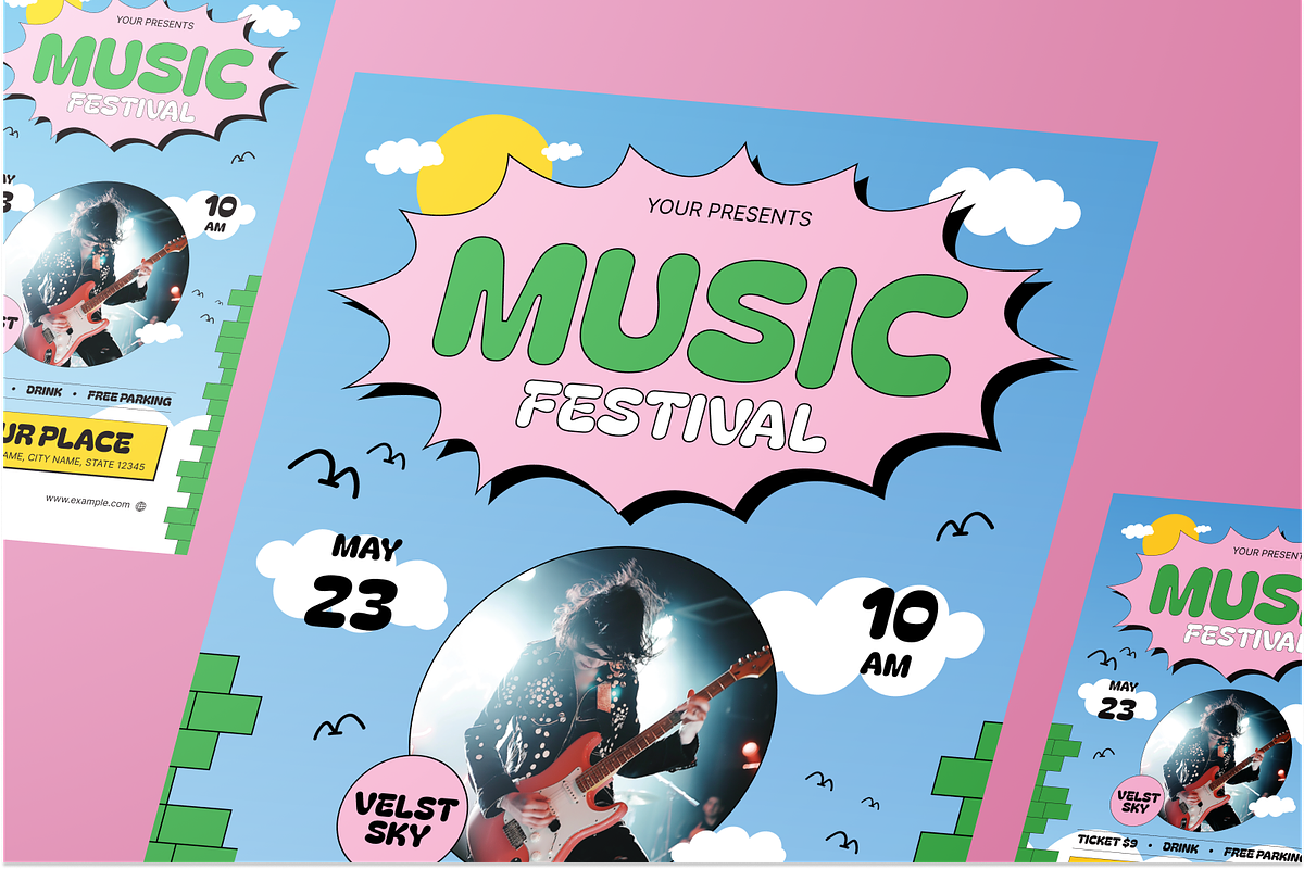 Music Fest Flyer Set, a Flyer Template by Annora Studio (Photo 4 of 6)