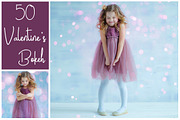 50 Valentines Bokeh Overlays