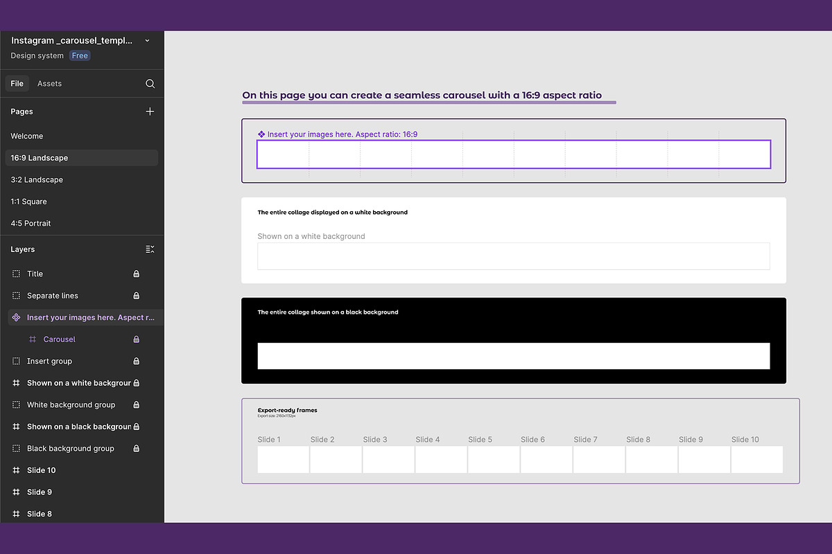 Seamless IG Carousel Template Figma, a Social Media Template by AnastasiaFlowStudio (Photo 2 of 4)