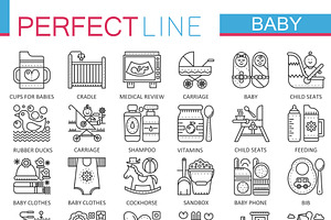 Baby Care Concept Line Icons