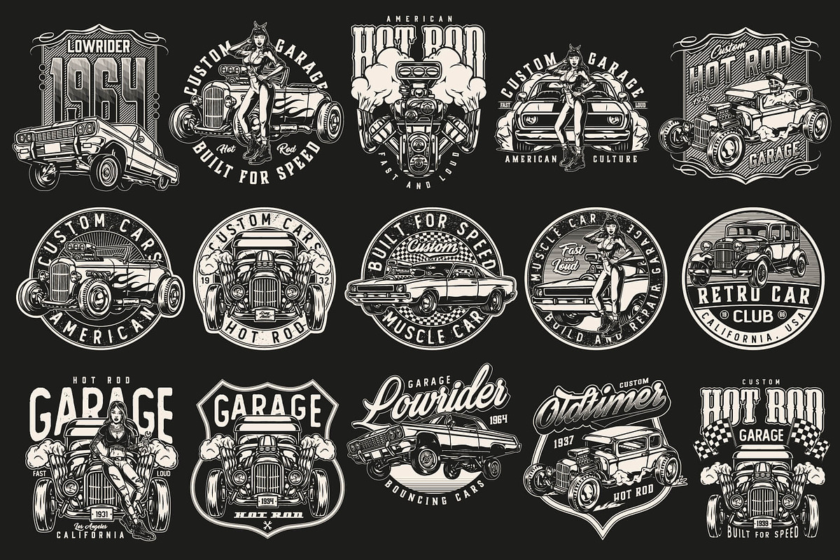 46 Custom cars t-shirt designs, a Branding & Logo Template by DGIM studio (Photo 6 of 11)