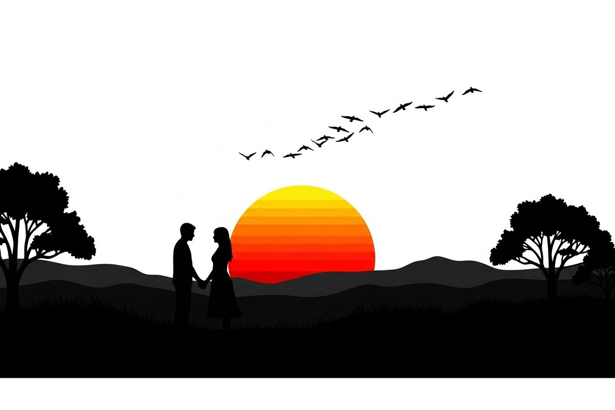 Romantic Couple in Nature Silhouette, a Graphic by Artivon (Photo 9 of 13)