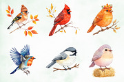 Positive Whimsical Fall Birds Bundle, an Illustration by Creative Art (Thumbnail 5 of 9)