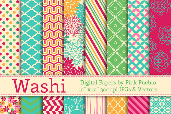 Washi Papers and Backgrounds preview 3