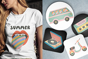 Retro Summer Vibes Clipart Pack, an Object Illustration by IRSYART (Thumbnail 11 of 15)