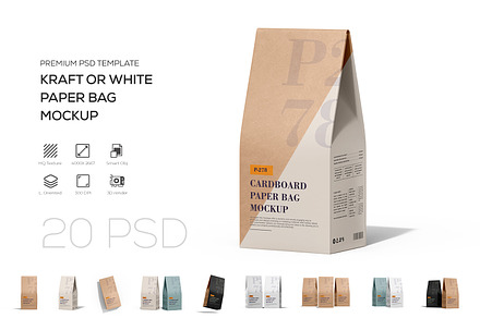 Paper Coffee Bag Packaging Mockup, a Packaging Mockup by Ram Studio