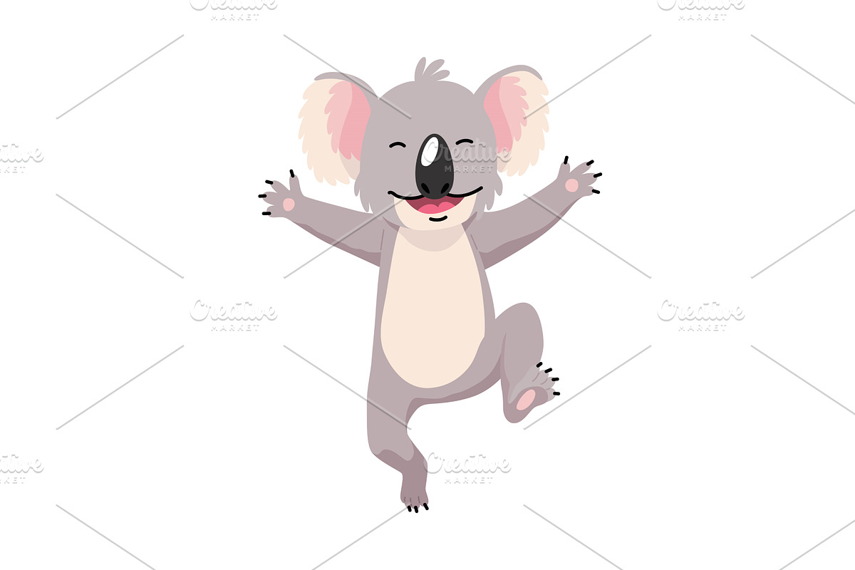 Cute cartoon koala bear isolated on, an Animal Illustration by the8monkey