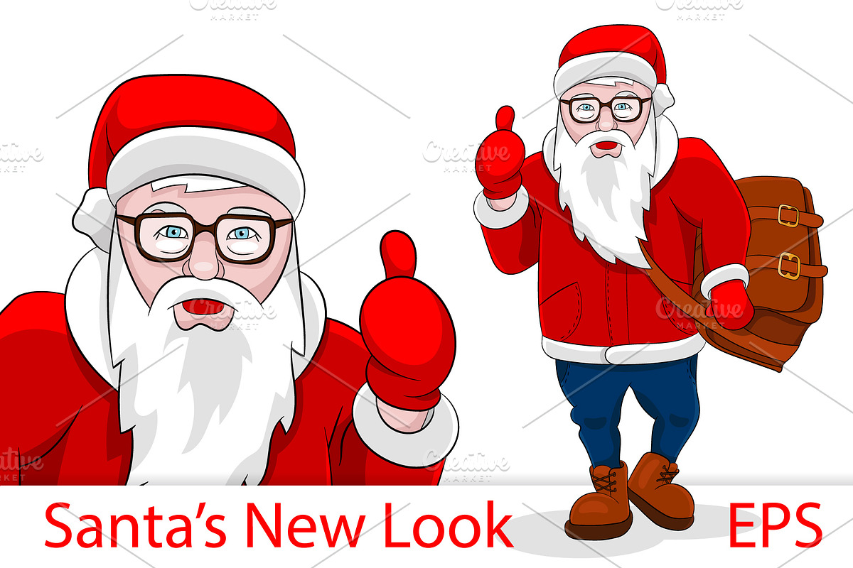 Santa New Look Vector Illustration, a Decorative Illustration by Plaid4You (Photo 1 of 5)