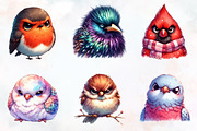 Funny Grumpy Birds Clipart, an Animal Illustration by RobertsArt (Thumbnail 5 of 7)