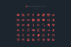 48 social media icons (vector)