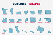 Set of 50 maps of USA States, an Education Illustration by Illustrationsforteachers (Thumbnail 5 of 5)