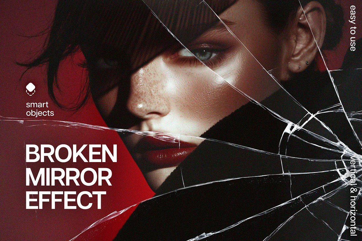 Broken Mirror Photo Effect, a Layer Style Add-On by Design Squad, image size:1200x800