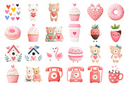 Watercolor Valentine Clipart Bundle, an Illustration by Dream Creation (Thumbnail 3 of 5)