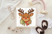 Christmas Reindeer Coquette Bow PNG, an Illustration by CraftArtStudio (Thumbnail 4 of 4)
