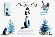 Christmas Cats Holiday Cats Set, an Illustration by CreationArt (Thumbnail 4 of 7)