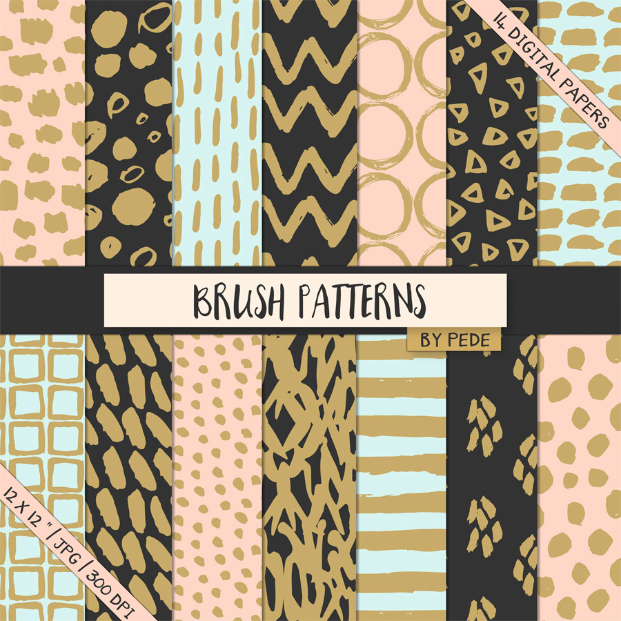 Brush patterns, a Pattern Graphic by PeDe Designs