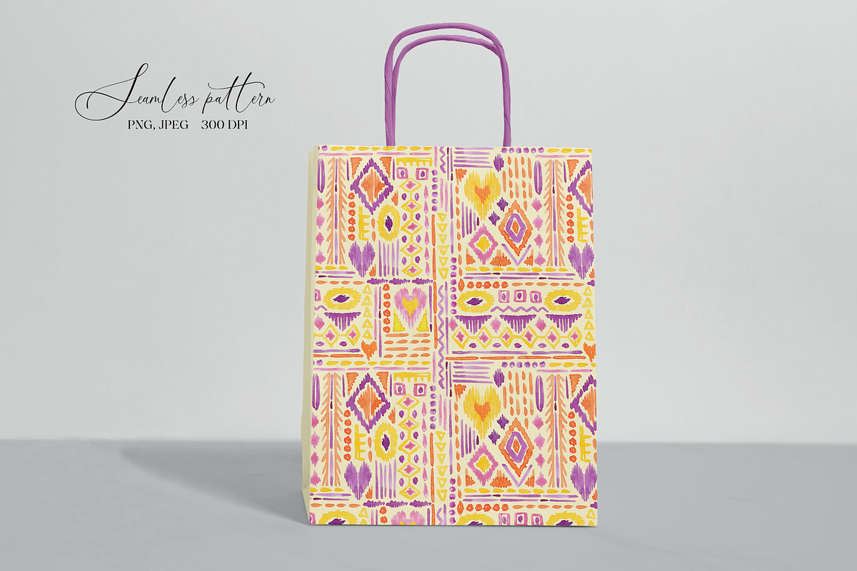 Watercolor Tribal Geometric Pattern, a Pattern Graphic by SirenaArt (Photo 11 of 14)