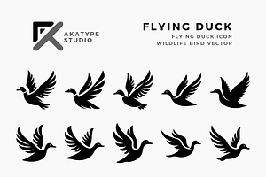 Flying Duck Icon Vector, an Icon by Akatype Studio