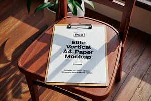 Vertical A4 Paper Clipboard Mockup, an Advertising Mockup by Elite Mockups